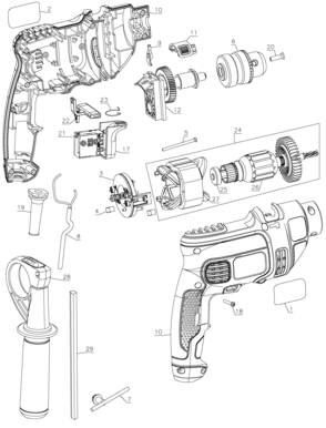 Page A Diagram and Parts List for TM700ES-B3 1 Black and Decker Hammer Drill